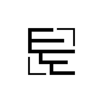 initial three letter eee square outline logo