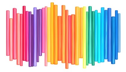 Obraz premium Neon rainbow beams aligned in vertical streaks, blending seamlessly from one color to the next, symbolizing unity, energy, and brightness