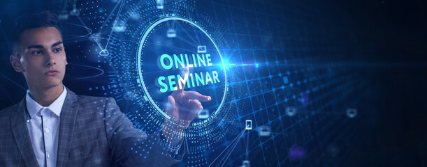 Business, Technology, Internet and network concept. Webinar e-learning. Training concept.