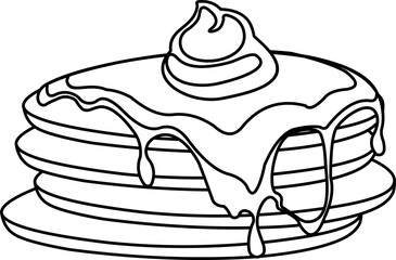 Pancake With Cheese Line Style