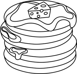 Pancake With Cheese Line Style