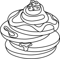 Pancake With Cheese Line Style