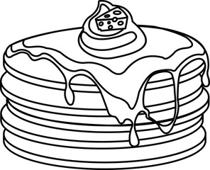 Pancake With Cheese Line Style