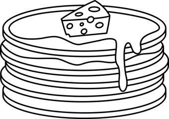 Pancake With Cheese Line Style