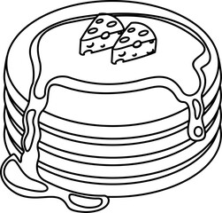 Pancake With Cheese Line Style