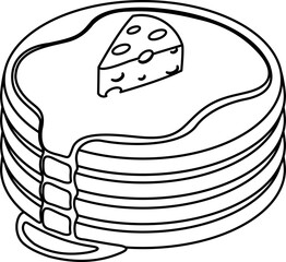 Pancake With Cheese Line Style