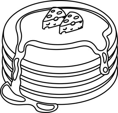 pancakes with cheese and syrup clip art preview