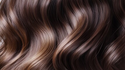 Naklejka premium Close-up of Wavy Brown Hair with Subtle Highlights