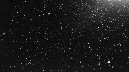 Snow Falling on Black Background in Slow Motion