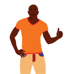 Naklejka premium Bold stylish black man in elegant art style vector