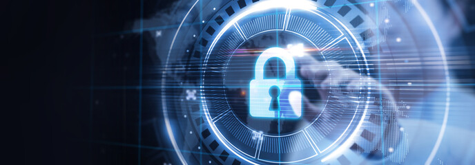 Cyber security data protection business technology privacy concept.