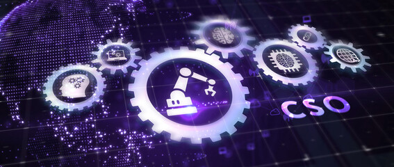 Obraz premium Business, Technology, Internet and network concept. CSO. 3d illustration