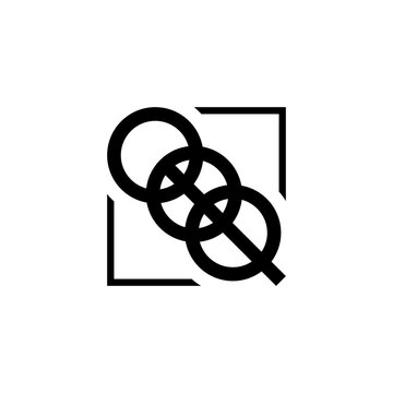 initial three letter qqq square outline logo