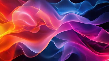 Obraz premium Sleek abstract forms bathed in bright, colorful gradients, offering a beautiful and modern design.