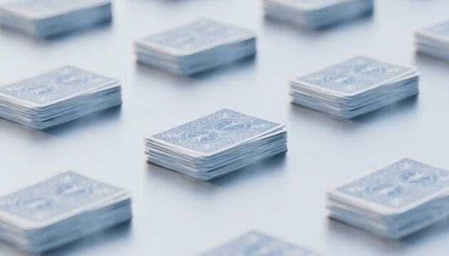 3D render of playing cards