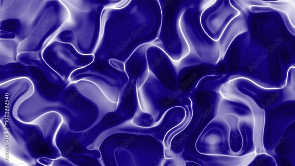 Wall mural abstract wavy pattern in deep blue tones, creating a fluid and dynamic visual effect.
