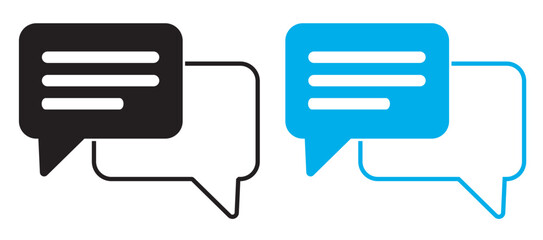 Chat icons set speech bubble sign and symbol.communication icon set