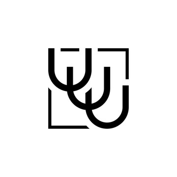 initial three letter uuu  square outline logo