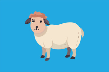  Cute Sheep vector art illustration