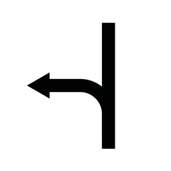 Arrow left, turn left icon