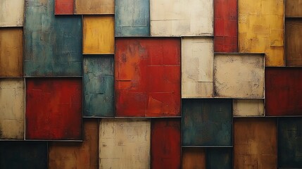 Serene Earth-Toned Overlapping Rectangles Elegantly Composed Background