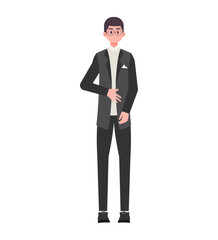 Man Wedding Character Vector Illustration