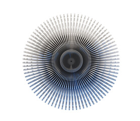 Geometric detailed radial fractal sphere object. Isolated on white