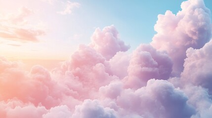 Tranquil Skies: Serene Cloud Formations in Soft Pastel Hues