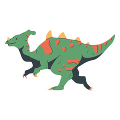 Parasaurolophus vector cartoon dinosaur illustration isolated on background.