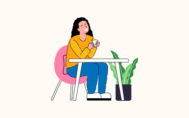 Flat illustration for International Coffee Day celebration