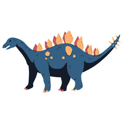 Stegosaurus vector cartoon dinosaur illustration isolated on background.