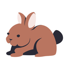 Brown rabbit vector illustration isolated on background.