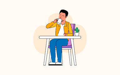 Flat illustration for International Coffee Day celebration
