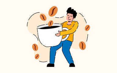 Flat illustration for International Coffee Day celebration