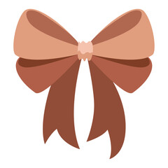 Bow icon. Cartoon ribbon for invitation or gifts, present cards and luxury wrap pack isolated on white background. Holidays and celebrations decoration for your design. Vector illustration