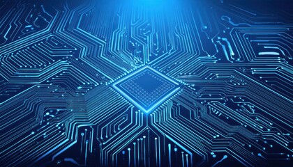 Modern technology circuit board texture background design. Quantum computer technologies 