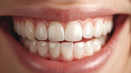   A close-up of a person's teeth, showing white teeth and gums on the upper part