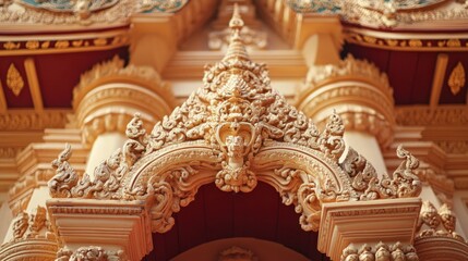The intricate architecture of Wat Chalong, Phuket most important Buddhist temple.