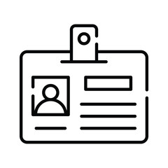 Employee id card vector design, entry pass icon in modern style
