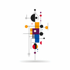 Obraz premium Minimalist Geometric Abstract Art with Bold Shapes and Colors