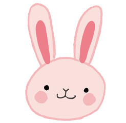 子供が描いたうさぎの笑顔のベクターイラスト