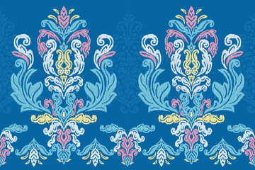 Motifs African boho paisley Floral Ikat pattern embroidery border. Ethnic ikat floral Ethnic Indian Pattern Ikat pattern Ethnic Pattern.Border indian floral Aztec embroidery border seamless patterns.