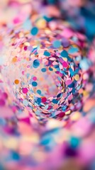 Obraz premium Colorful swirling background of confetti in soft