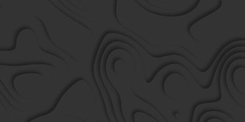 Abstract wavy line 3d paper cut gray background with shadows. Abstract realistic papercut decoration textured with wavy layers. Topographic contour lines vector map seamless pattern vector.
