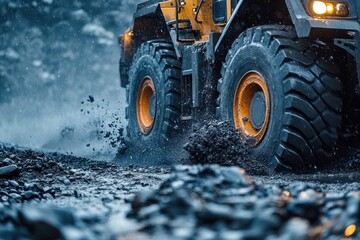 Heavy Duty Vehicle Wheel in Mud