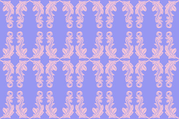 Ikat leaves vintage design embroidary seamless pattern on background vector illustration.Ikat ethnic oriental embroidery traditional.Indian Ikat pattern Aztec style retro. design for texture,fabric.