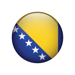 Bosnia and Herzegovina flag icon isolated on white. Vector illustration