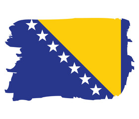 Bosnia and Herzegovina Grunge Brush Flag. Vector illustration