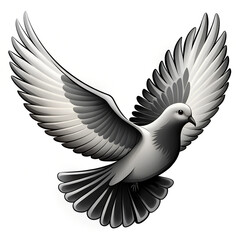 Fototapeta premium a black and white illustration of a bird in flight