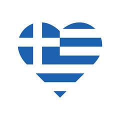 Flag of Greece icon in love isolated. Vector illustration